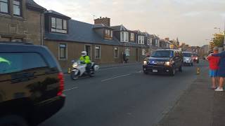 President Donald Trumps Motorcade passing through Maybole Ayrshire in Scotland on 13th July 2018 [upl. by Nehcterg]