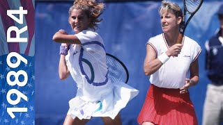 15yearold Monica Seles vs 34yearold Chris Evert  US Open 1989 Round 4 [upl. by Sirdna]