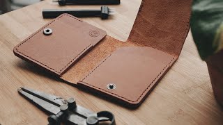 Making a Leather Vertical Trifold Wallet with PDF Pattern [upl. by Norty]