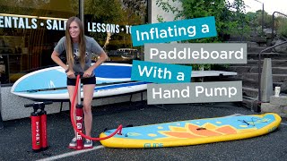 Using the Provided Hand Pump to Inflate Your Paddleboard [upl. by Atteras528]