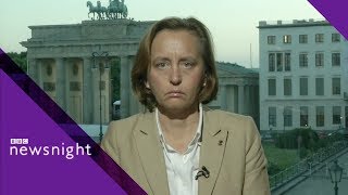 German rightwing leader challenged on immigration  BBC Newsnight [upl. by Narton]