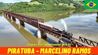 Cab Ride Steam Train Piratuba  Marcelino Ramos quotTrem das Termasquot Brazil train drivers view 4K [upl. by Pember228]