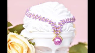 How to Make Elegant Pearl Beaded Necklace [upl. by Cicily395]