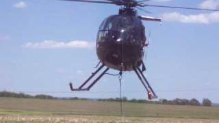 Haverfield Helicopter Heat lifting powerline equipment from closeup [upl. by Otreblasiul217]