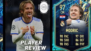 ¿ES MEJOR QUE PEDRI  LUKA MODRIC TOTS 97 REVIEW  FIFA 22 [upl. by Imehon]