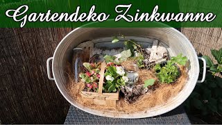 DIY Sommer Gartendeko  Sommerdeko in einer Zinkwanne  Gartendeko selber machen [upl. by Tanner]