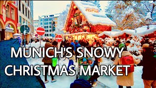 Snowy Christmas Markets ☃️  Munich Rindermarkt 2023 [upl. by Gerdy]