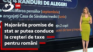 Majorările promise de stat ar putea conduce la creşteri de taxe pentru români [upl. by Brunhild]