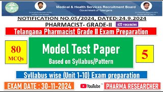 Telangana Pharmacist GradeII exam Preparation II Mock test  5 II Unit 110 exam preparation [upl. by Fi]