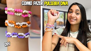 COMO FAZER PULSEIRA DNA  PULSEIRA DE MIÇANGAS CRUZADA SIMPLES E LINDA  O MUNDO DE LARISSA [upl. by Alliuqat789]