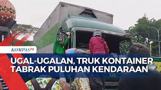 Emosi Truk UgalUgalan Tabrak Puluhan Kendaraan di Tangerang Massa Kepung Sopir Truk [upl. by Russo559]