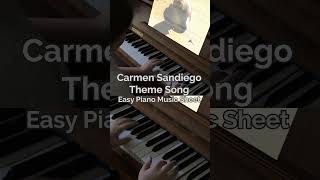 CARMEN SANDIEGO  THEME SONG  Easy Piano Music Sheet in the Description [upl. by Redla]