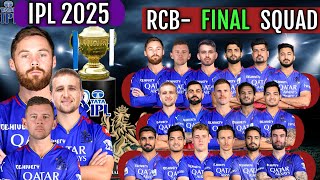 IPL 2025 Auction Royal Challengers Final Squad  RCB Team Players List After Auction 2025 [upl. by Harbison]