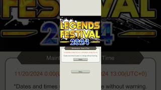 MAINTENANCE FOR LEGENDS FESTIVAL 2024 dragonballlengends dblegends dbl [upl. by Housum]