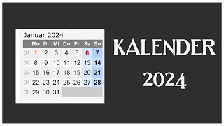 Kalender 2024  GermanyFest mit Feiertagen 2024 [upl. by Stavro]