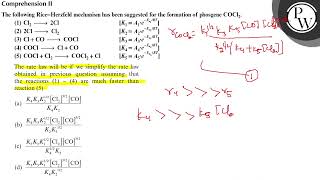 Comprehension II The following RiceHerzfeld mechanism has been sug [upl. by Braasch]