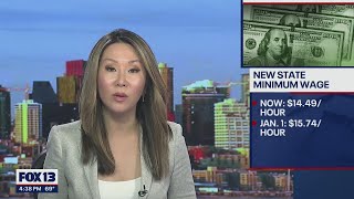 Washington state minimum wage increasing in 2023  FOX 13 Seattle [upl. by Auqinahc]