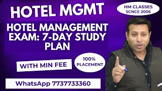 Hotel Management Exam 7Day Study Plan [upl. by Adolphus]