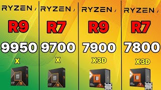 R9 9950X VS 7900x3d vs 7800x3d VS R7 9700X VS i9 14900K VS R9 7950X RYZEN 9000 series ZEN 5 [upl. by Kahcztiy]