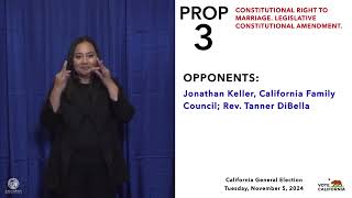 Proposition 3 Quick Reference Guide ASL  November 5 2024 California General Election [upl. by Quennie]