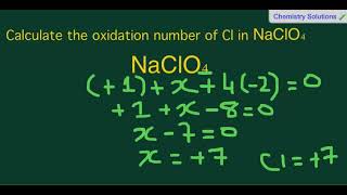 How to calculate the oxidation number of Cl in NaClO4 sodium perchlorate [upl. by Thisbe]