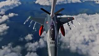 TURAF 192 Filo F16D BL50 NS Aerial Refueling [upl. by Anastatius]