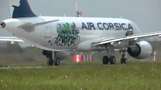 A320 air Corsica takeoff Nantes atlantique FHDMF [upl. by Enelear643]