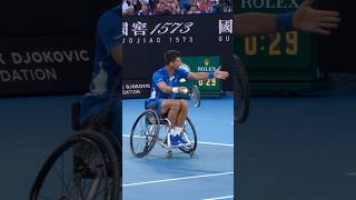 Novak Djokovic plays WHEELCHAIR tennis 🔥 [upl. by Arratahs95]