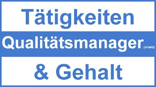 Was macht und verdient ein Qualitätsmanager  techniker mwd [upl. by Fredkin]