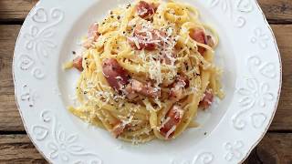 Tagliatelle alla Carbonara com Azeite Trufado [upl. by Rases]