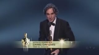 Daniel DayLewis winning Best Actor for There Will Be Blood [upl. by Herstein]