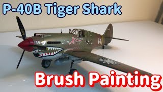 Plastic Model P40B Tiger Shark MONOGRAM Brush Painting [upl. by Marala640]