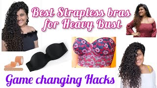 Best Strapless Bra for heavy bust in India  Hack to wear off shoulder [upl. by Erb627]