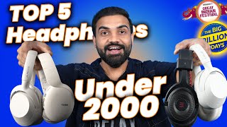 Top 5 Wireless Headphones Under 2000 in Flipkart BBD Sale  Headphone under 2k [upl. by Daiz]