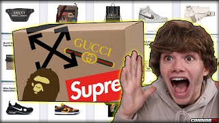 1700 Online Hypebeast Mystery Box  HUGE WIN GUCCI Off White MCM [upl. by Ttebroc]