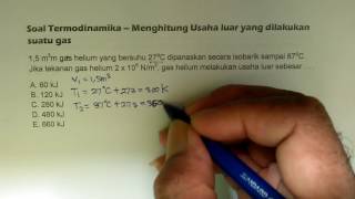 Tutorial Termodinamika Menghitung Usaha pada proses isobarik  Fisika SMA [upl. by Phip]