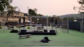 4 Turbosound Ip300s and 2 Bose Sub 2s  Los Gatos High School Homecoming 2021  Setup [upl. by Enitsenrae521]