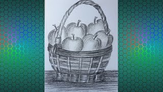 Como dibujar una canasta con manzanas [upl. by Joell]