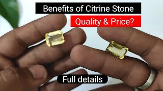 Citrine sunaila Stone price and benefits  Full details of Citrine Stone [upl. by Topliffe927]