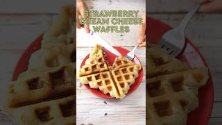 Make these super easy Strawberry Cream Cheese Waffles in 3 easy steps [upl. by Aikrehs]