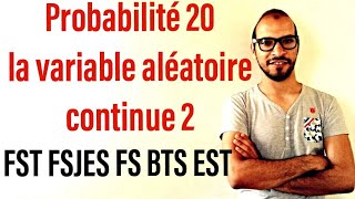 Probabilité 20  la variable aléatoire continue 2 s2lafac adnantaalim [upl. by Earissed]