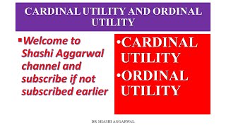 CARDINAL UTILITY VS ORDINAL UTILITY [upl. by Ellerrad432]