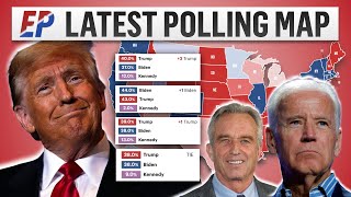 2024 Presidential Map Based on Latest Polls  Biden v Trump v RFK Jr [upl. by Anayhd]