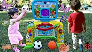 Toddlers Learning and Playing Sports At The Park  Vtech Smart Shots Sports Center [upl. by Canon]