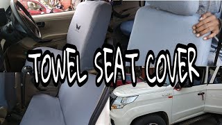 Towel Seat Cover For Car  Installation  Mahindra TUV100 [upl. by Ttereve320]