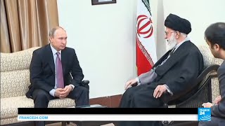 Iran Putin meets ayatollah Khamenei for talks on Syria quotdetermined to defend Assads regimequot [upl. by Wivinah791]