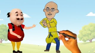 Motu Patlu Drawing EasyMotu Patlu Matial ArtMotu Patlu Wala Drawing [upl. by Namreg]