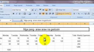 Filipino using Excel Tutorial for beginner Creating a simple Table [upl. by Ognimod855]