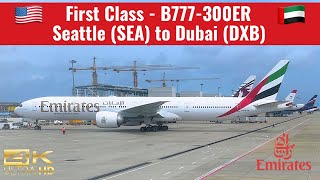 Emirates  777300ER  First Class  Seattle SEA to Dubai DXB  Trip Report [upl. by Gavini390]