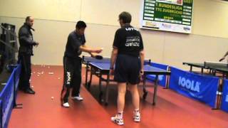 Tischtennis Training mit Wang Grenzau 200909 6 [upl. by Hook]